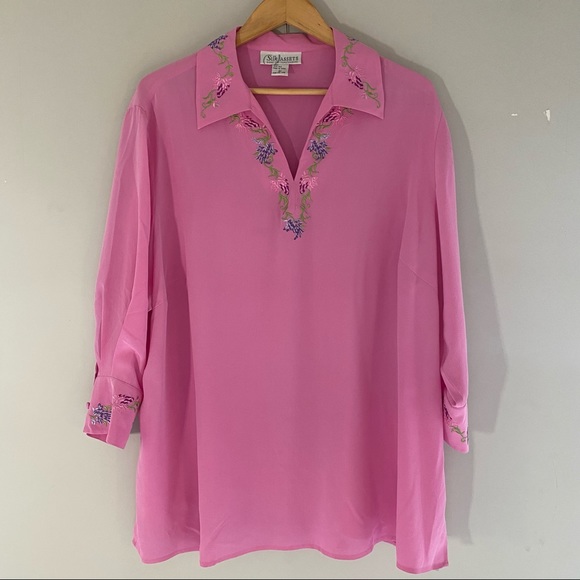 Dvf Silk Assets Pink Silk Blouse 2x 